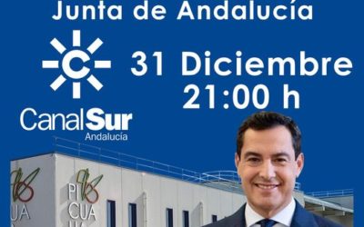 El Presidente de la Junta de Andalucía, Juanma Moreno, da su mensaje de la Navidad de 2022 desde las instalaciones de Picualia